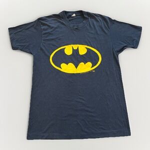 Batman Shirt Mens L Vintage Classic Logo DC Comics Black 90s 80s Screen Stars